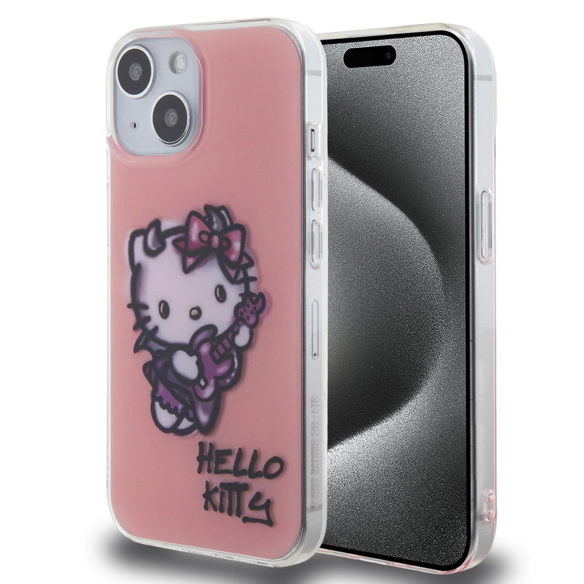 MOBILE CG CG Mobile Hello Kitty iPhone-Rückseite, Graffiti-Gitarre, Pink (iPhone 15)