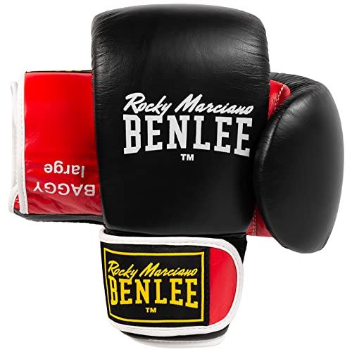 BENLEE Rocky Marciano Unisex – Erwachsene Baggy Leather Bag Mitts, Black/Red, XL