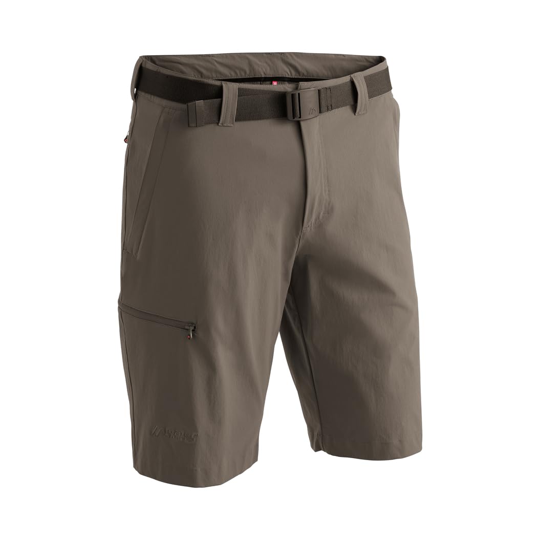 Maier Sports Huang, Kurze Herren Wanderhose, Wasserabweisende Bermuda für Trekking und Hiking, PFC-frei, mSTRETCH pro 4 & Dryprotec, Braun, 60 (W44/L33)