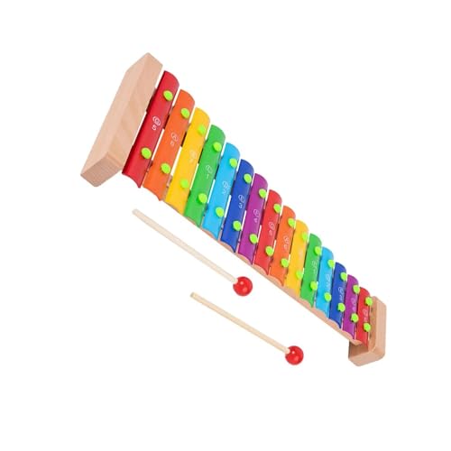 Glockenspiel Für Anfänger 15-Noten-Glockenspiel-Schlaginstrument mit Mallet-Werkzeug für Anfänger (Color : Multicolor)