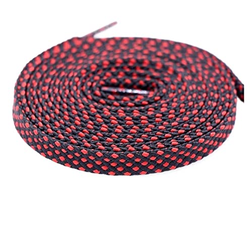 RybdaFDc Schnürsenkel, Doppellagige Hohlschnürsenkel Flache Schnürsenkel for Schuhe Zweifarbige Schnürsenkel Weiß Schwarz Sneaker-Schnürsenkel 100/120/140CM(Black red,120cm)