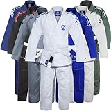 Zafco Sports Brazilian Jiu Jitsu Gi BJJ Gi für Damen und Herren Grappling Gi Uniform Kimonos leicht, sanforisiert, mit weißem Gürtel, Weiss/opulenter Garten, A1L