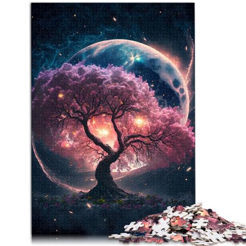 Spielzeug-Puzzle Cosmic Sakura Tree, 1000-teiliges Puzzle für Erwachsene, Holzpuzzle, lustige Aktivitäten zu Hause, Geburtstagsgeschenk, Reisegeschenke, 1000 Teile (50 x 75 cm)