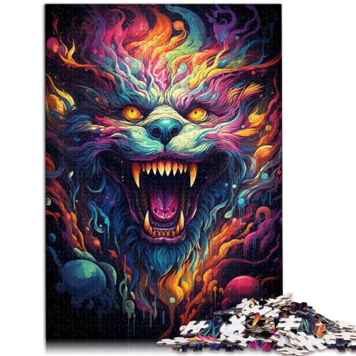 Puzzles Bunte Psychedelie mysteriöser Kreaturen Puzzles für Erwachsene 1000 Puzzles Holzpuzzle für Familienspaß und Spieleabend 1000 Teile (50 x 75 cm)