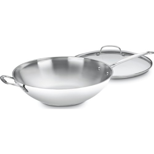 Cuisinart 726–38H Chef 's Classic Edelstahl 35,6 cm Rühren Pfanne mit Helper Griff und Glas Abdeckung