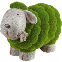 Deko-Schaf aus Polyresin und Kunstrasen 32 cm x 16 cm x 24 cm Grün