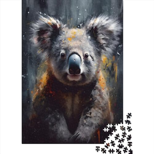 Lebendiges Koala-Ölgemälde, Holzpuzzle für Erwachsene und Jugendliche von Art Jigsaw Puzzles for Adults, 1000 Teile, Spielspielzeug für Erwachsene, Familienpuzzle, Geschenk (Größe 29,53 x 19,69 Zoll)