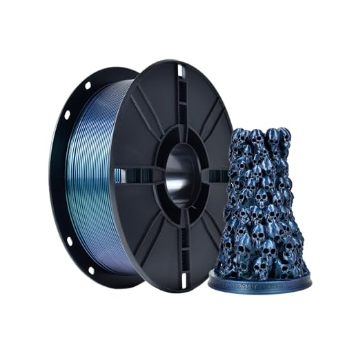 PLA 3D-Drucker-Filament mit Farbwechsel, 1,75 mm, PLA-Filament Chamäleon 1,75 mit Glitzerpulver, 1 kg Spule (2,2 kg) für 3D-Drucker FDM (Chamäleon Grün + Violett)