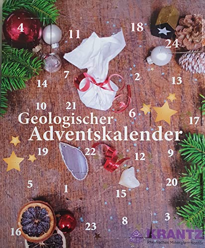 Fossilien - Adventskalender für Forscher mit nur Versteinerungen (für Kinder & Erwachsene) - Version 2023 - ohne Plastik mit Begleitheft