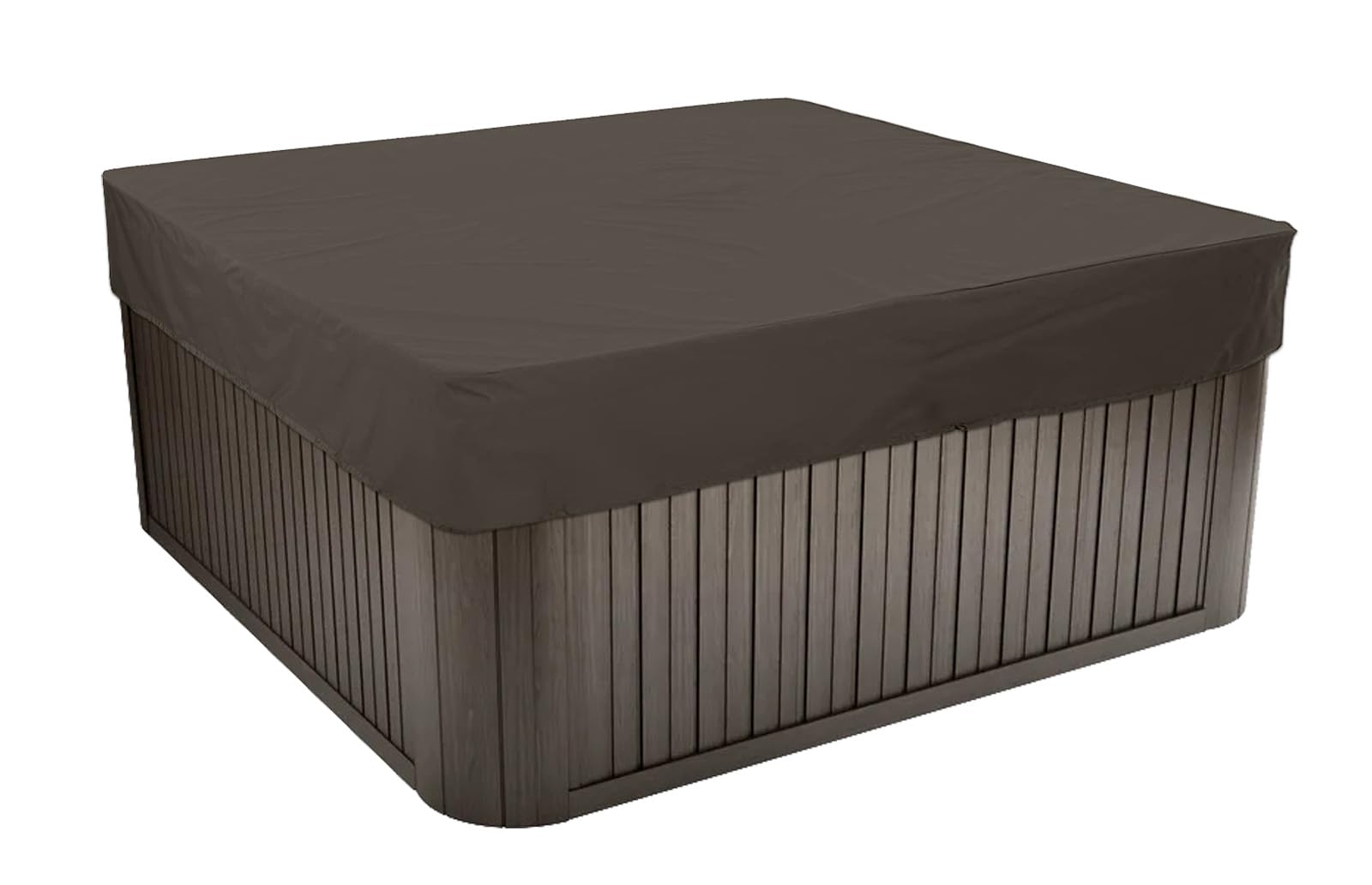 Outdoor Whirlpool-Abdeckung, Allwetter Garten Spa Abdeckung aus 210D Oxford, Wasserdicht, Staubdicht, UV-geschützt Poolabdeckung Quadrat,Kaffee,231x231x30cm