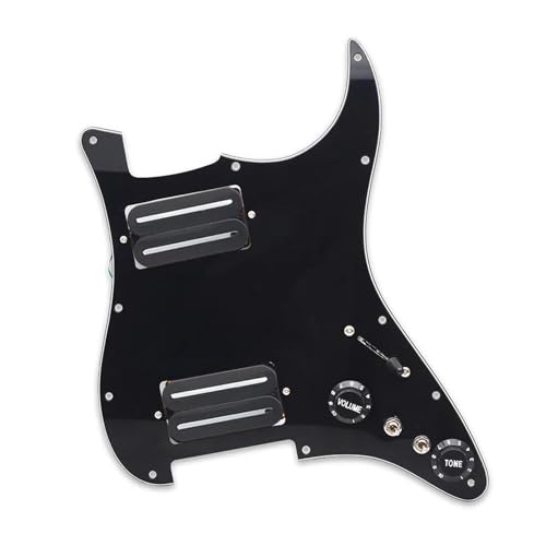 Schlagbrett Tonabnehmer für E Gitarre Schlagbrett-Tonabnehmer für E-Gitarre, hoher Output, 15 K, mit zwei vorverdrahteten Schlagbrett-Tonabnehmern(Black Black)