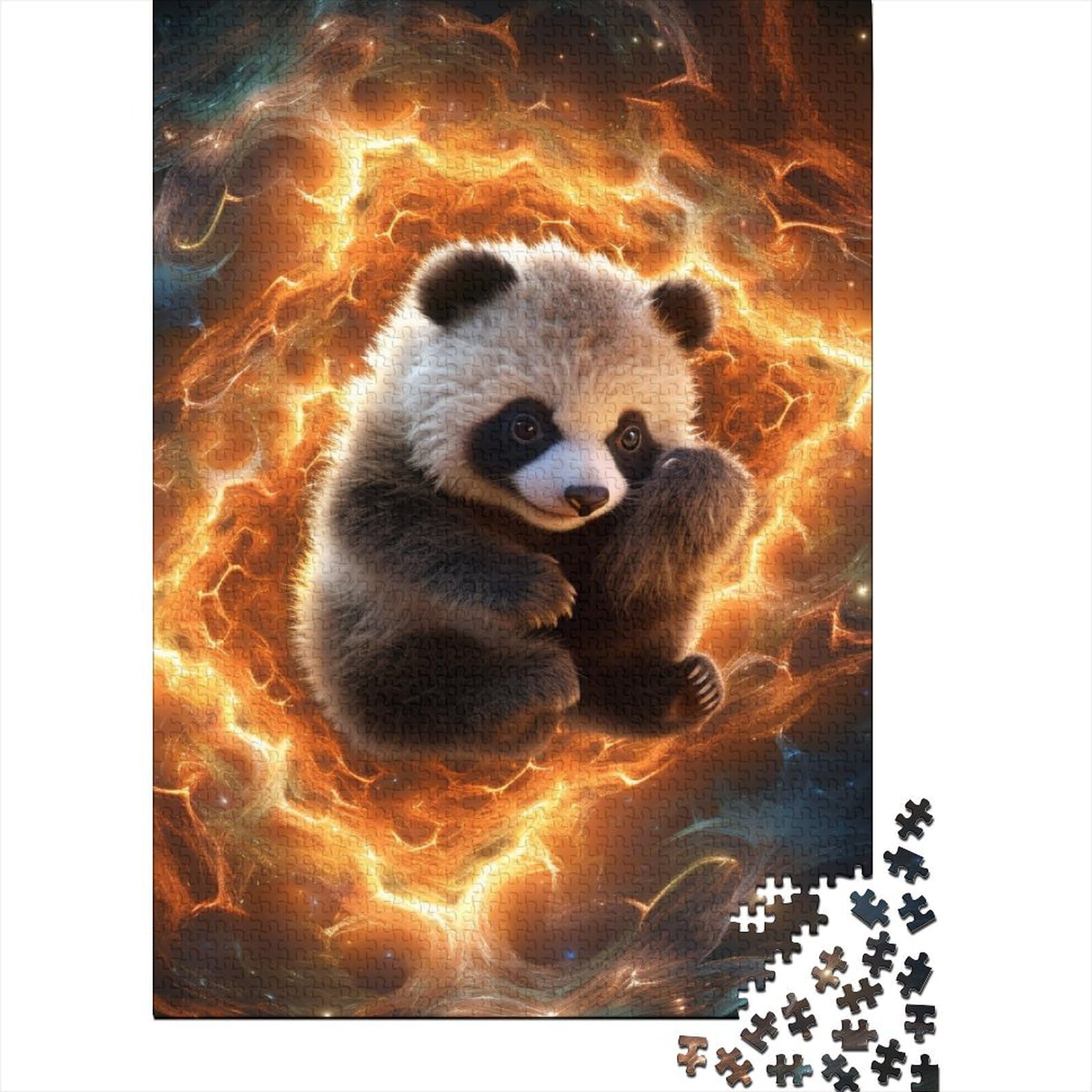 Galaxy Panda Holzpuzzle für Erwachsene und Jugendliche von Art Jigsaw Puzzles für Erwachsene, 1000 Teile, Stressabbau, schwierige Herausforderung 29,53x19,69 Zoll