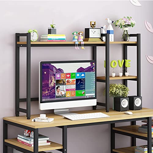 QYZUJIKL Desktop-Bücherregal, 2 Ebenen, freistehendes Schreibtisch-Bücherregal, Tisch-Bücherregal, Schreibtischregal, Küchenbüro