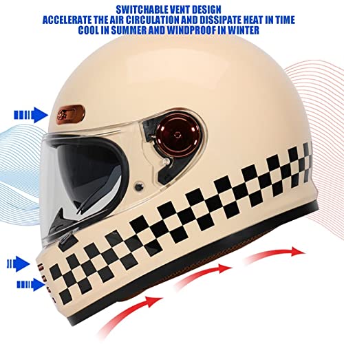 Retro Motorradhelm DOT/ECE-Zulassung, Jethelm Mit Visier, Integralhelme, Klapphelme, Motorrad Motocrosshelme Herren Damen, Mopedhelm Pilotenhelm Chopperhelm Scooterhelm ( Color : D , Size : M=(57-58cm