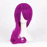 Anime Cosplay Perücke, KDA Evelynn Perücke, Lila Spiralförmiges Lockiges Langes Haar, Mit Kostenloser Perückenkappe, Für Party Alltag Halloween Perücke Cosplay, Anime-Geschenk