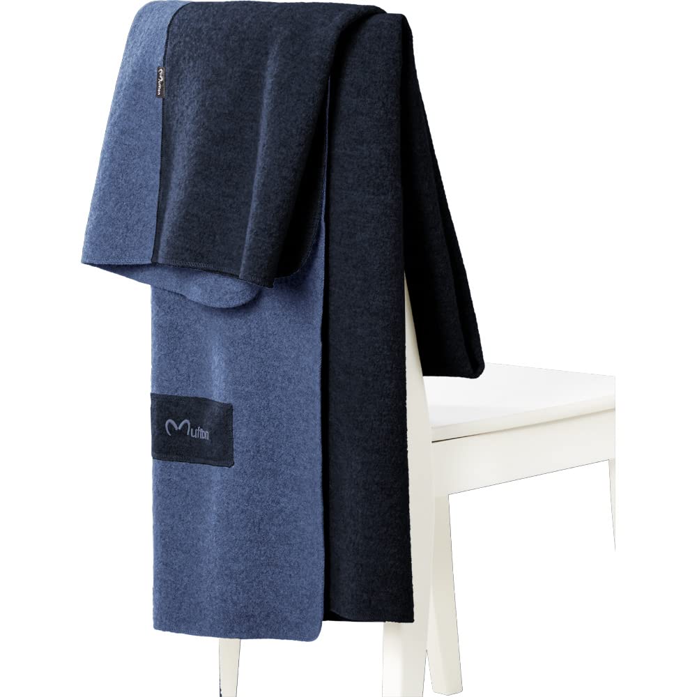 Mufflon Erwachsene (Unisex) Blanket Logo Decke Blau 200 x 140 cm