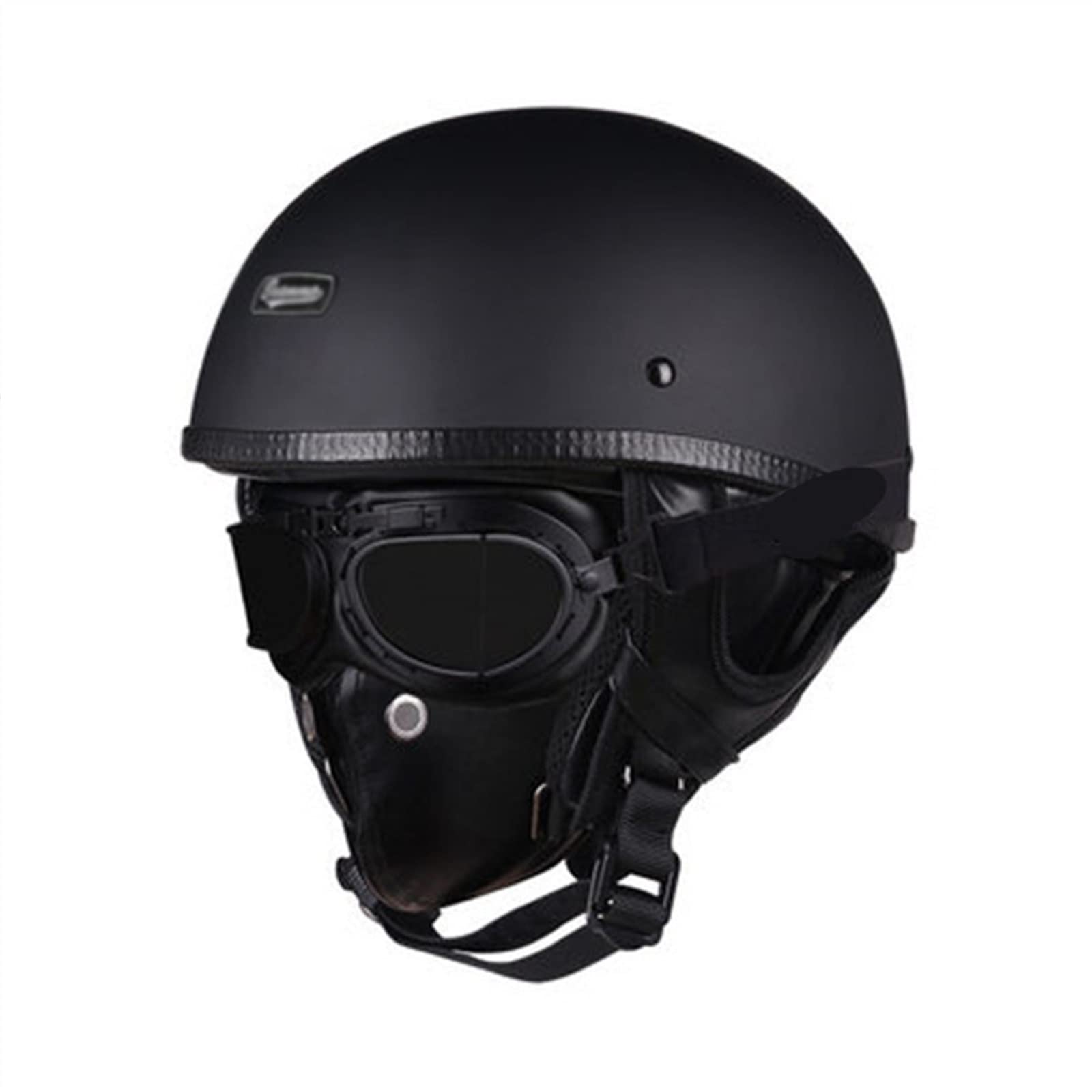 KEFFOR Retro Motorrad Offener Brain Cap Helm, Motorrad Halbe Schale Helm Herren Damen, Motorrad Halbhelme Mit Schutzbrille Mit Maske, Motorradhelm DOT ECE Zertifiziert (Color : D, Size : S=(55-56cm))