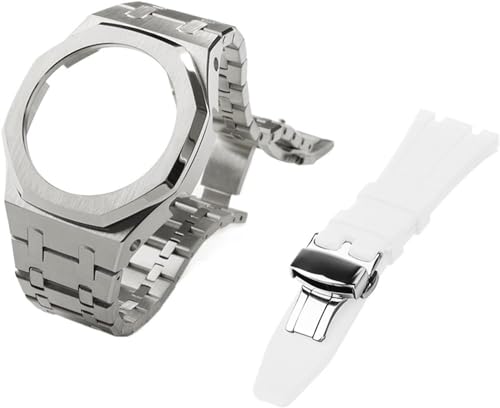 IOTUP Gen 5 Metall-Uhrengehäuse, Lünette und Fluorkautschuk-Uhrenarmband, Kombinationsset, für GA2100, GA2110, GAB2100, GM2100, Mod Kit für Watch Full, GA-2100/2110, Achat