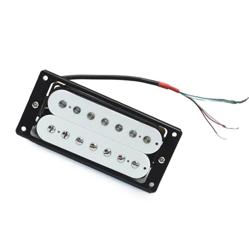 Gitarren-Tonabnehmer 7 Saiten E-Gitarre Humbucker Dual Coil E-Gitarre Pickup Coil Spliting Pickup N8.5K/B14K Ausgang Weiß (Color : Neck with frame)