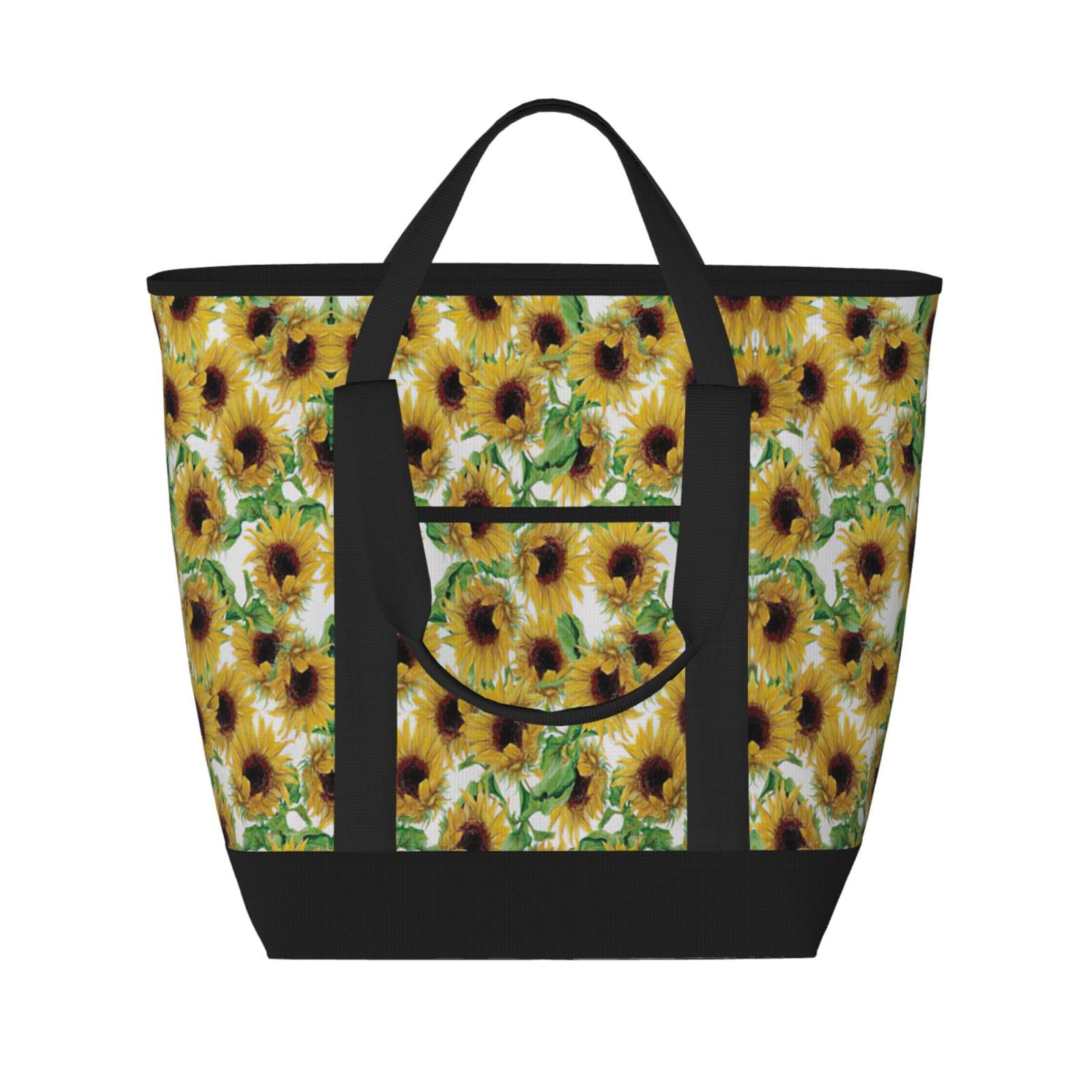 YQxwJL Sunflower.1 bedruckte große Kapazität, isolierte Lunchtasche, wiederverwendbare Einkaufstasche mit Reißverschluss für Damen und Herren