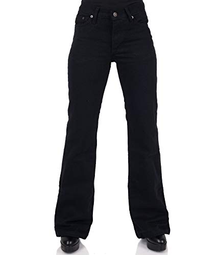 Schwarze Hüfthose mit Bootcut Schlag 32/32