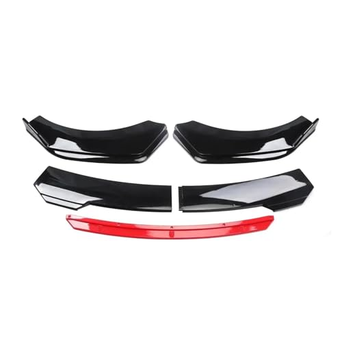 Frontspoiler Lippe Für A4 Für A5 Für A6 S4 S5 Auto Front Körper Stoßstange Spolier Lippe Kinn Diffusor Splitter Air Dam Kit Schutz Schutz Abdeckungen Frontstoßstange Spoiler(Black Red)