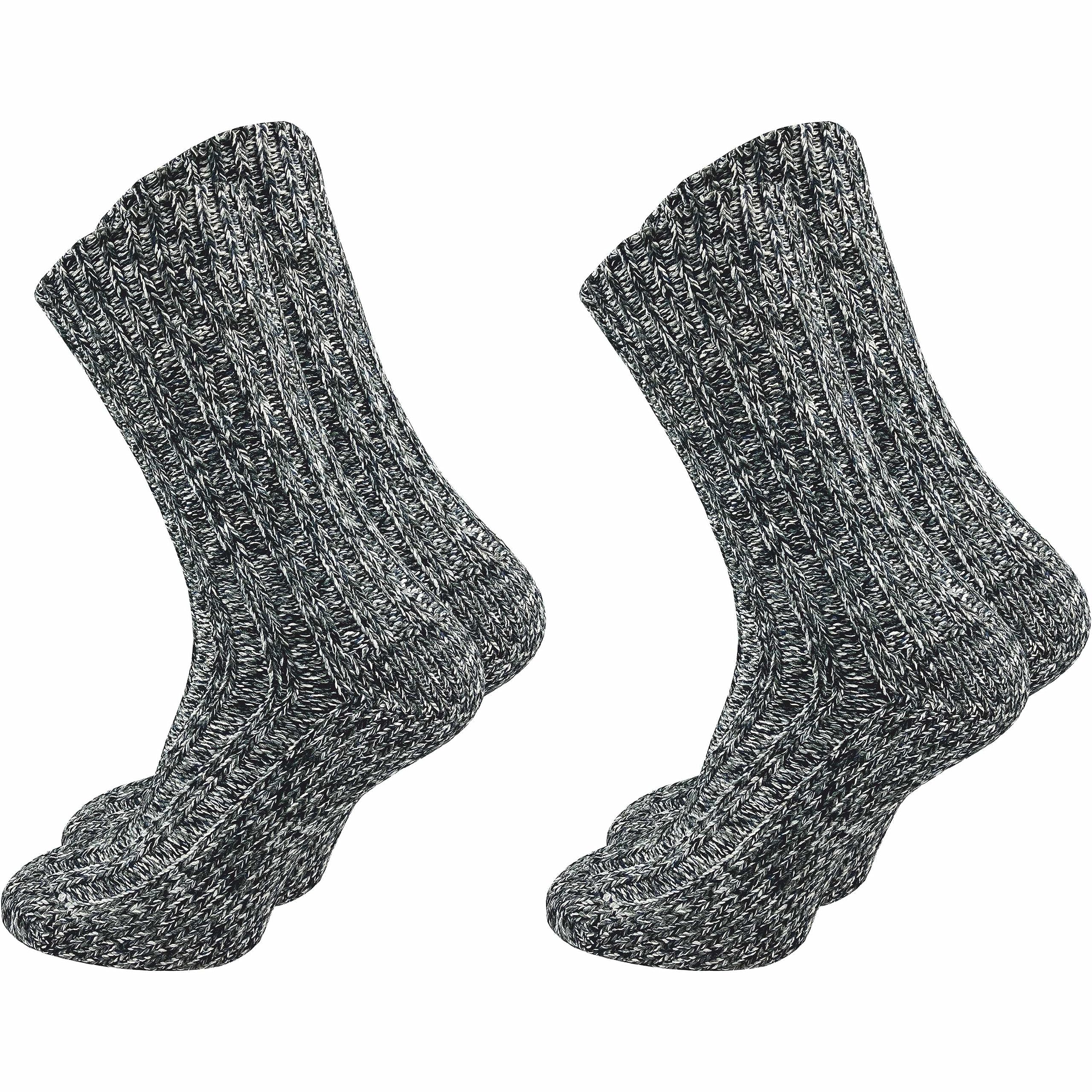 GAWILO dicke Herren Stricksocken (2 Paar) bunte & warme Norweger Socken | wie selbstgetrickt mit Komfortbund | Wintersocken mit 76% Baumwolle (39-42, schwarz)