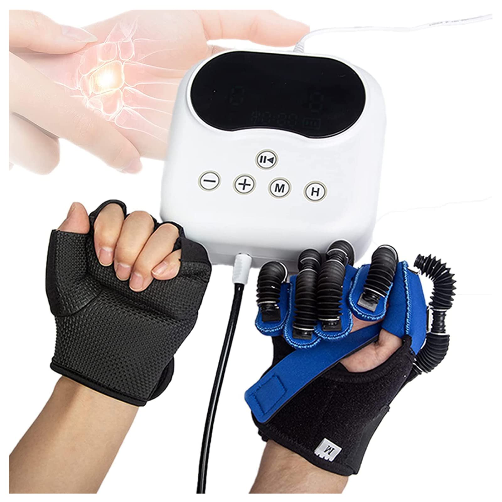 Arthritis Schlaganfall Halbseitenlähmung Patient Finger und Handfunktion Rehabilitationstrainer Roboter Lindert Schmerzen Bei Arthritis Leicht Und Tragbar (M,Right Hand)