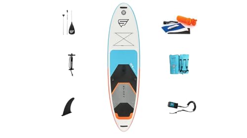 Storm Freeride Sup Stand Up Paddle Board 180 KM aufblasbar mit kompletes Zubehör - 320 x 81 x 15 cm – Surfbrett