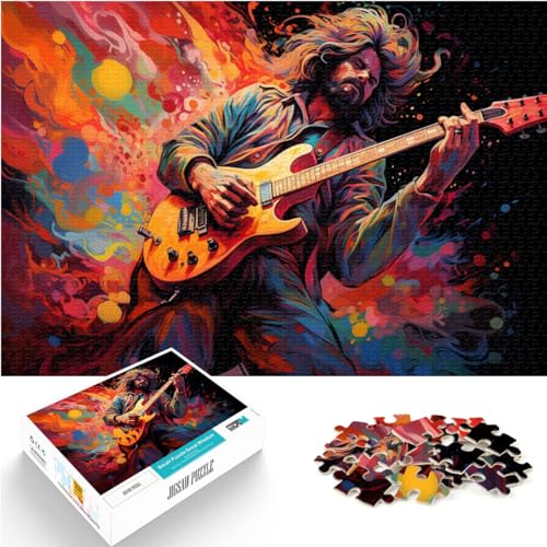 Puzzle zum Verschenken, einzelne Gitarre von Ronin, 1000 Teile, Puzzle aus Holz, anspruchsvoll, aber unterhaltsam und humorvoll, 1000 Teile (50 x 75 cm)