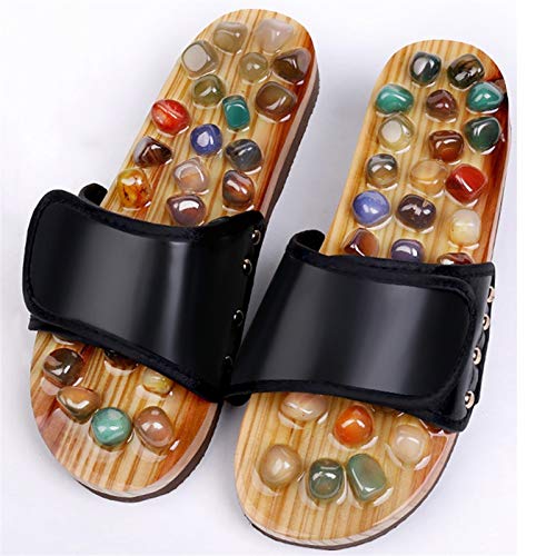 Herren Slides Sandale Akupressur Fußmassagegerät Jade Stein Acupoint Massage Hausschuhe Schuhe Reflexologie Sandalen, Massageschuhe, for Fußpflege Herrenschuhe (Color : B, Size : 43-44)