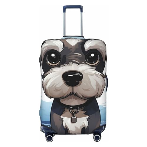 CSGJMYGS adorable schnauzer Gepäckabdeckungen für Koffer, waschbar, modisch, dehnbar, kratzfest, passend für 45,7 - 81,3 cm Gepäck, XL, Schwarz, XL, Schwarz , XL