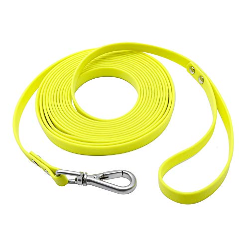 Nimble wasserdichte Hundeleine, langlebig, Trainingsleine, Outdoor, Lange Leine für Training Camping (15m, Gelb)