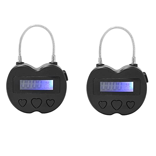 SICOSALT 2X Smart Time Uhr LCD Display Time Uhr Multifunktions, Wasserdichtes, Wiederaufladbares USB Temporat Vorhängeschloss