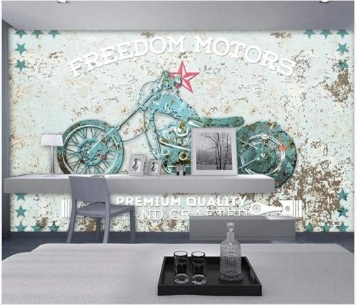 Oldtimer-Motorrad 3D Tapete Poster Restaurant Schlafzimmer Wohnzimmer Sofa TV Dekorative Wand-350cm×256cm