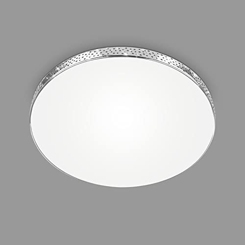 Briloner Leuchten - LED Bad Deckenleuchte Glitzereffekt, IP44 LED Badezimmerlampe, neutralweißes Licht, Chrom, 355x65 mm (DxH)