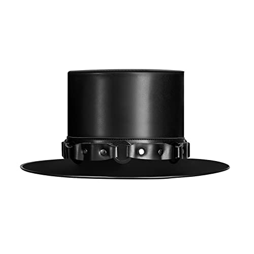 Oadnijuie Steampunk-Hut für Herren, mit Brille, Steampunk-Hut, Gay-Zylinder, GothHat, Steampunk-Hut, Halloween, Maskerade, Hut für Herren