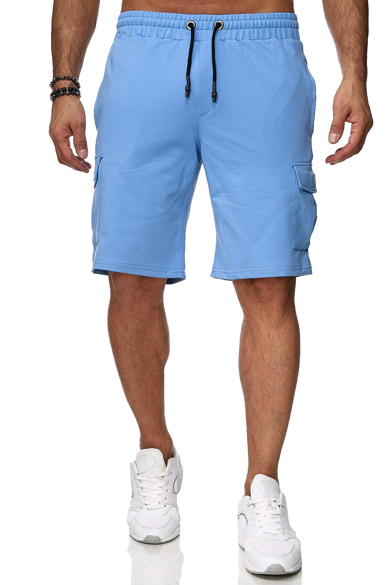 Reslad Kurze Hose Herren Cargo Bermuda Shorts Jogginghose Sport-Hose RS-5069 (2XL, Hellblau)