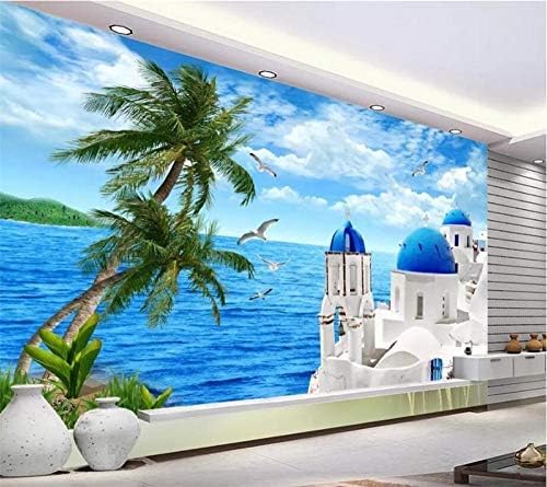 XLMING Strandschloss Mit Tollem Meerblick 3D Tapeten Home Esszimmer Sofa Schlafzimmer Wohnzimmer TV Hintergrund-250cm×170cm