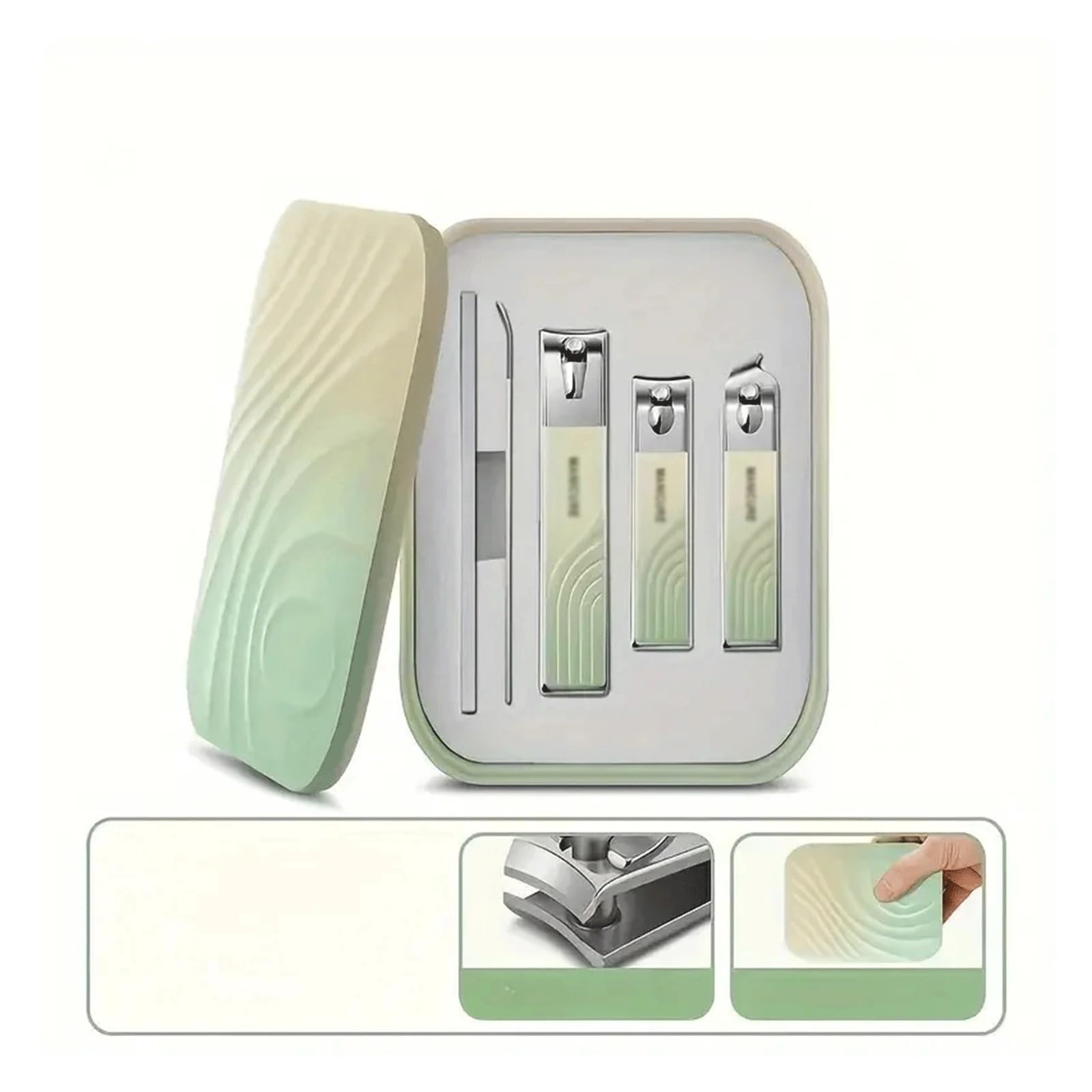 Maniküre/Pediküre Set Praktisches Nagelknipser-Set for zu Hause, Nagelschere, Pediküre-Werkzeug aus Edelstahl, hochwertiger Nagelknipser Nagelpflege-Werkzeuge(Green)