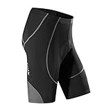 Santic Radlerhose Herren Kurz mit Sitzpolster Radhose Herren Kurz Fahrradhose Herren Gepolstert Radshorts Herren mit Polster Grau EU L