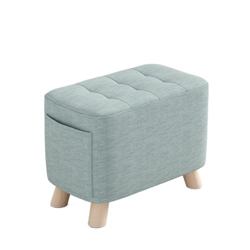 FUHAI-666 Schuhregal Einfache Kleine Hocker Hause Eingang Tür Schuhe Hocker Wohnzimmer Sofa Hocker Fußhocker Hohe Hocker Stuhl Massivholz Bank Schuhrschrank(Green)