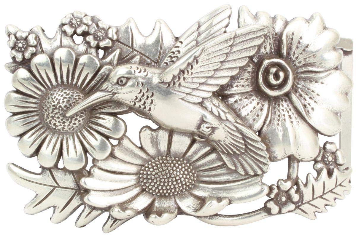 BELTINGER Gürtelschnalle Kolibri 4,0 cm | Buckle Wechselschließe Gürtelschließe 40mm Massiv | Wechselgürtel bis 4cm | Silber