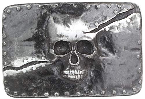 BELTINGER Gürtelschließe Totenkopf 4,0 cm | Buckle Wechselschließe Gürtelschnalle 40mm Massiv | Wechselgürtel bis 4cm | Silber