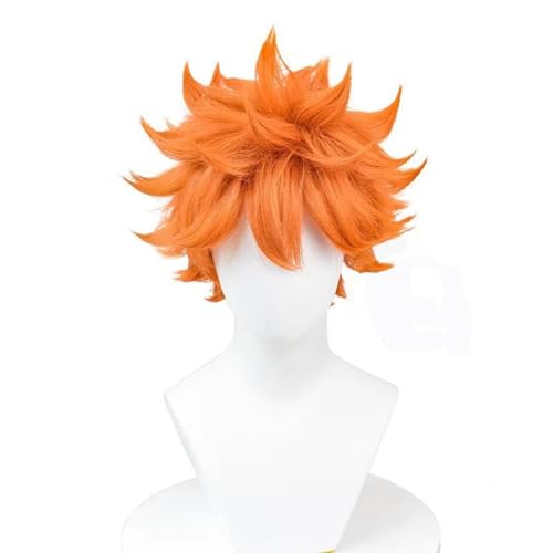 WCCNKK Anime Cosplay Perücke, Haikyuu Shoyo Hinata Perücke, Orangefarbenes Kurzes Haar, Mit Kostenloser Perückenkappe, Für Party Alltag Halloween Perücke, Anime-Dekorationsgeschenk