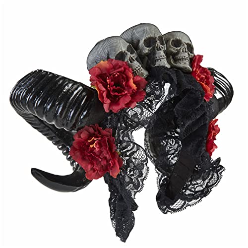 SANRLO Stirnbänder, Haarschmuck für Damen, Antilopen-Haarband, Halloween, Horn, Teufelshörner, Stirnband, Totenkopf-Stirnband, Gothic-Kopfschmuck, Tag der Toten