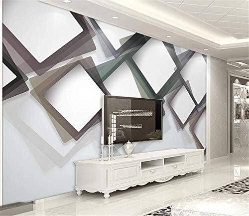 XLMING Geometrisches Massivholz Quadrat Küche Esszimmer Arbeitszimmer Wohnzimmer TV Hintergrund Wand 3D Tapete-200cm×140cm