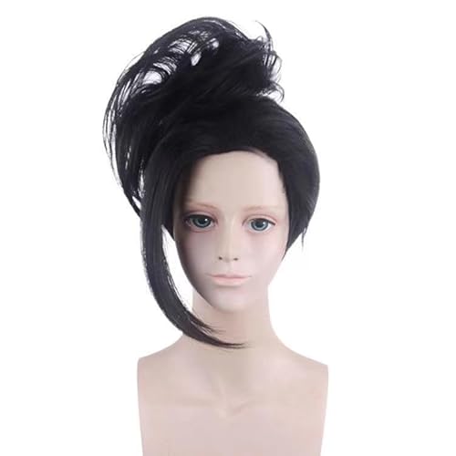 WCCNKK My Hero Academia YAOYOROZU MOMO Cosplay Perücke + Perückenkappe, Schwarze Tiger-Clip-Perücke, Geeignet Für Halloween, Party, Karneval, Halloween-Dekorationszubehör, Anime-Geschenk