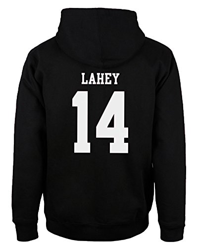 Lässiges modisches Kapuzen-Sweatshirt für Herren, mit Wolfs-Motiv, 24 Teen Stilinski., Schwarz Lahey 14, L