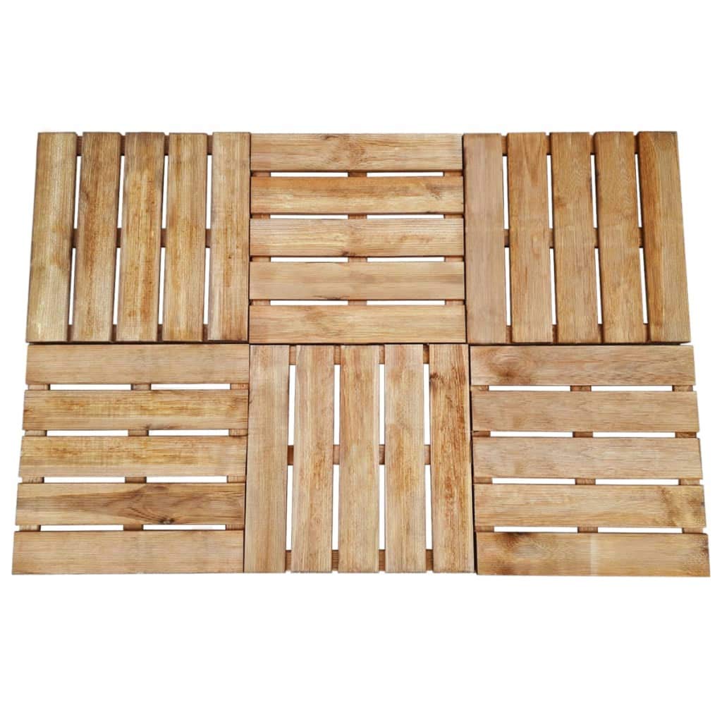 vidaXL 6X Holz Terrassenfliesen Braun 50x50cm Klickfliesen Holzfliesen Fliese